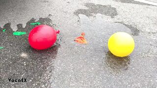 Experiment: Car Vs Rainbow Water Balloons