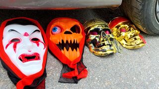 Crushing Crunchy & Soft Things by Car - Satisfying videos - Car vs Halloween Mask