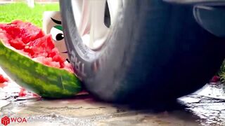 Crushing Crunchy & Soft Things by Car | Experiment Car-Nails Crushing Watermelon | Woa Doodland