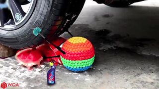 Crushing Crunchy & Soft Things by Car | Experiment Car-Nails Crushing Watermelon | Woa Doodland