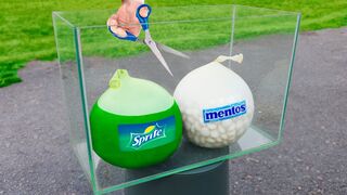 Experiment: Sprite & Mentos in the Balloons