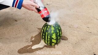 Experiment: Experiment Mix of Coca Cola and Dry Ice Inside a Watermelon