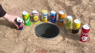 Coca Cola, Fanta, Red Bull, Pepsi and other Popular Sodas vs Mentos Underground
