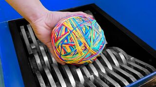 Experiment: Shredding Giant Rubber Band Ball!