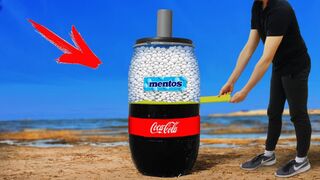 Experiment: Coca Cola and Mentos in a Barrel
