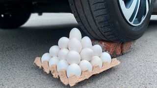 Crushing Crunchy & Soft Things by Car! Car Vs Eggs!