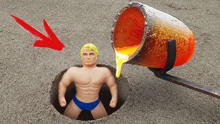 Experiment: Lava and Stretch Armstrong Underground!