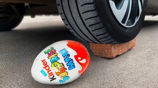 Experiment: Car vs Big Kinder Egg | Crushing Crunchy & Soft Things by Car
