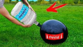 Coca Cola and Mentos in to Giant Balloon!