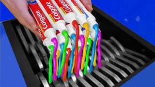 Experiment: Shredding Rainbow Toothpaste