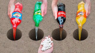 Experiment: Coca Cola, Fanta, Sprite Vs Mentos Underground