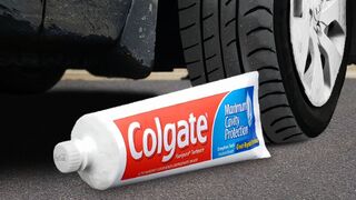 Experiment: Car Vs Giant Toothpaste