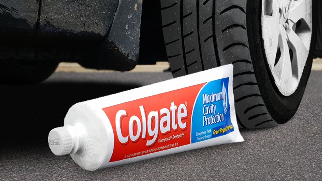 Experiment Car Vs Giant Toothpaste