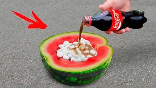 Experiment: Watermelon Vs Coca Cola and Mentos!