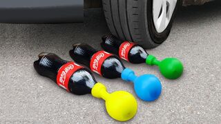 Experiment: Car Vs Coca Cola and Balloons