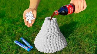 Experiment: Volcano of 1000 Mentos and Coca Cola
