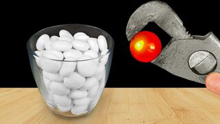 Experiment: Glowing 1000 Degree Metal Ball VS Mentos