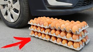 Experiment: Car Vs 100 Eggs