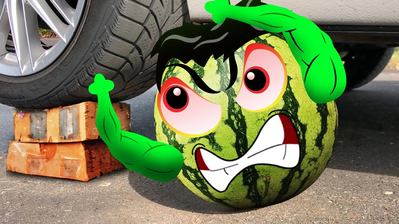 Experiment Car vs Hulk, Watermelon, Coca-Cola | Crushing Crunchy & Soft