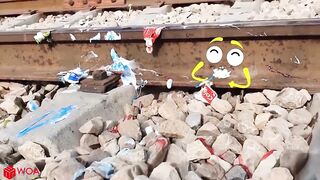 Experiment: Train vs Cars Toy | Satisfying Experiment - Woa Doodles