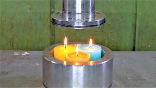 Crushing Candles with Steel Worm Press Tool