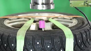 How Strong are Car Tires? Hydraulic Knife Test