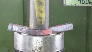 How Strong is Red Hot Steel? Hydraulic Press Test!