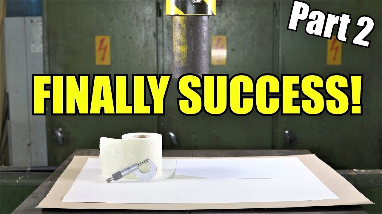 Folding paper more than 7 times with Hydraulic Press