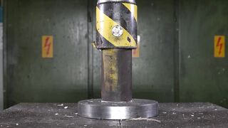 Crushing Liquid Nitrogen Frozen Duct Tape with Hydraulic Press