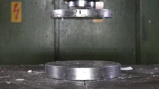 Crushing Liquid Nitrogen Frozen Duct Tape with Hydraulic Press