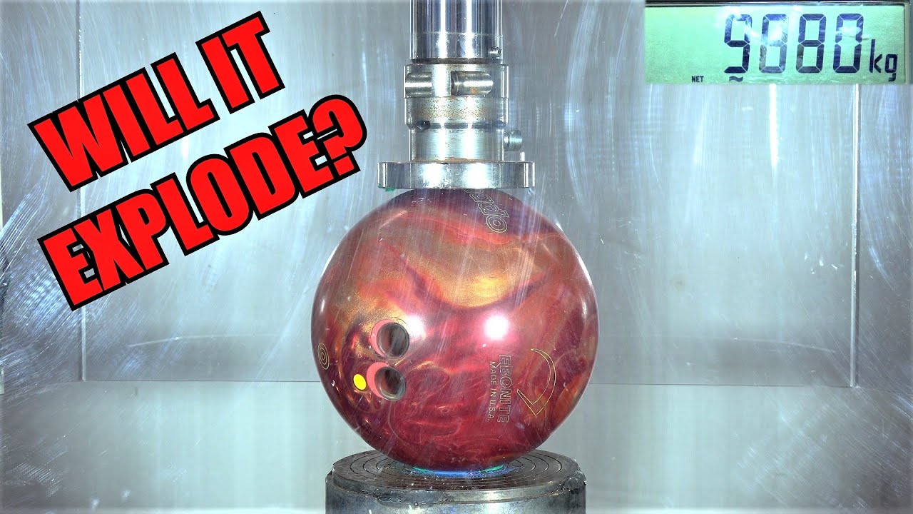 How Strong is a Bowling Ball? Hydraulic Press Test!