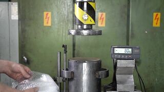 How Strong is Bubble Wrap? Hydraulic press test!