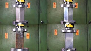 Which is The Strongest Material? Carbon Fiber Vs. Aluminum Vs. Steel | Hydraulic Press Test!