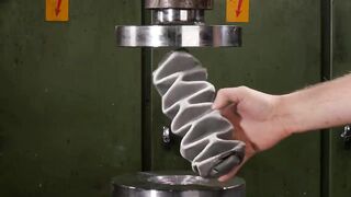 Crushing Nested Pipes with Hydraulic Press