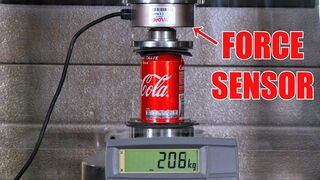 How Much Weight Can a Soda Can Hold? Hydraulic Press Test