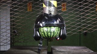 Impaling Motorcycle Helmet With 150 Ton Hydraulic Spike | in 4k