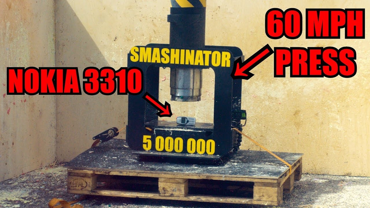 CRUSHING NOKIA 3310 WITH WORLD´S FASTEST PRESS in 4K!