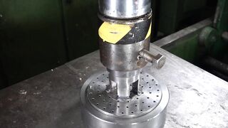 Pressing Meat Through Small Holes with Hydraulic Press | in 4K