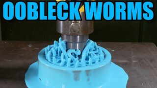 Pressing Non-Newtonian Fluid Through Small Holes with Hydraulic Press | in 4K