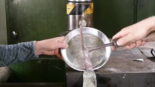 Making Frying Pan from Aluminium Foil with Hydraulic Press | in 4K