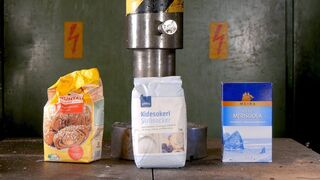 Turning Sugar and Salt into Rock with Hydraulic Press | in 4K