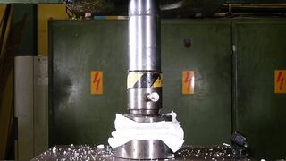 Crushing Styrofoam with Hydraulic Press