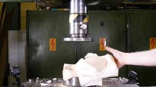 Crushing Styrofoam with Hydraulic Press