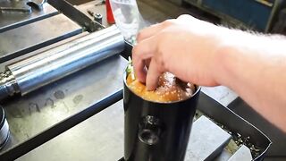 Crushing Hamburgers Hydraulic Press