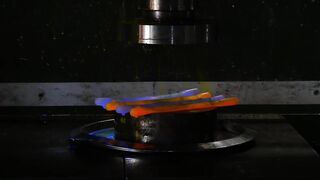 Crushing Sparklers With Hydraulic Press