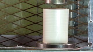 Crushing different plastics with hydraulic press part 2