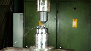 Crushing Prince Rupert's drop with hydraulic press