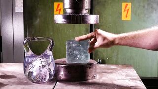 Crushing Prince Rupert's drop with hydraulic press