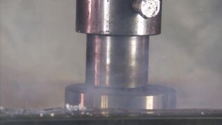 SUPER SLOW MOTION: explosions with hydraulic press