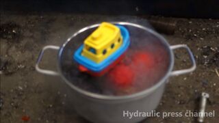Crushing deep freezed stuff with hydraulic press